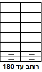 איור 2 – ארון 2 דלתות עם 4 מגירות ללא תליה רוחב עד 180